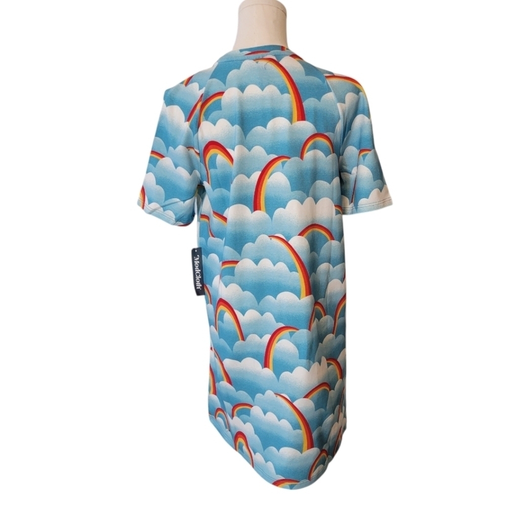 NWT Modcloth Rainbow On Cloud Nine Cotton T-Shirt Mini Dress Size Medium‎ - Picture 3 of 4